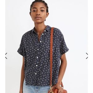 Madewell Hilltop Shirt in Adorable Ditsy button down floral cropped airy top S